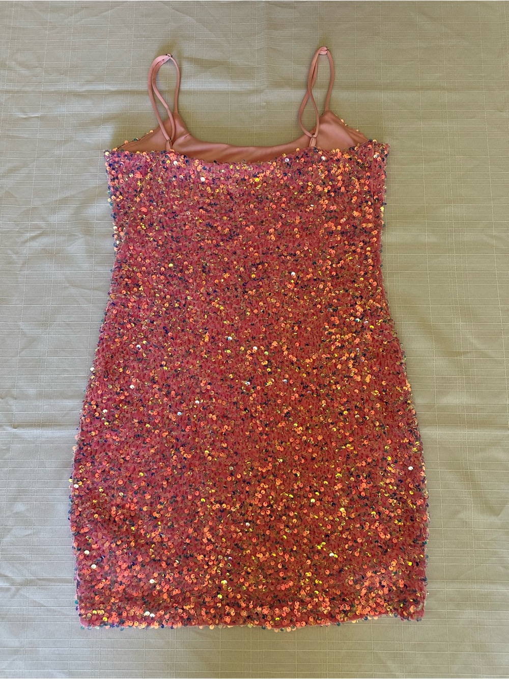 Lucy in the Sky Iridescent Pink Sequin Mini Dress - Picture 2 of 4